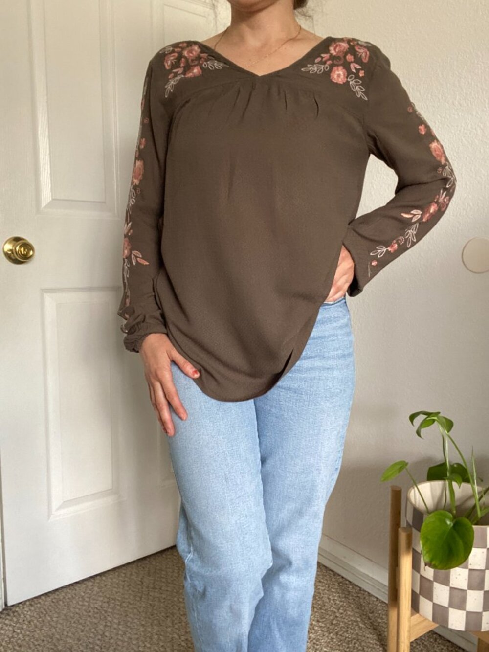 Knox Rose Embroidered Boho Blouse